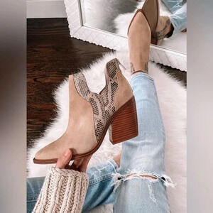 Vince Camuto Suede and Snake Boots